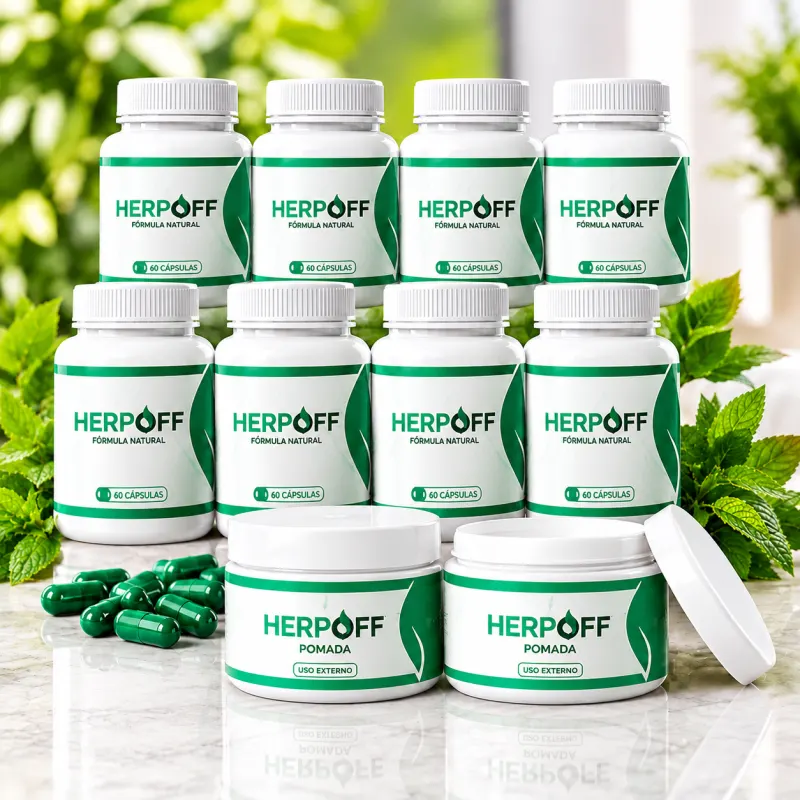 12 Frascos de HERPOFF e 2 potes de Pomada HERPOFF