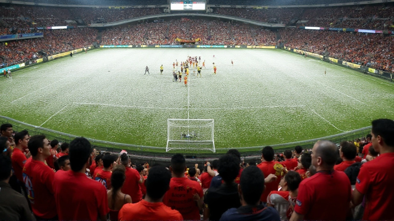 Conmebol denuncia Internacional por atraso de 20 minutos contra o Flamengo na Libertadores por chuva de papel picado